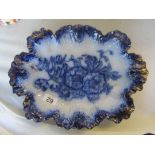A Victorian blue and white dish