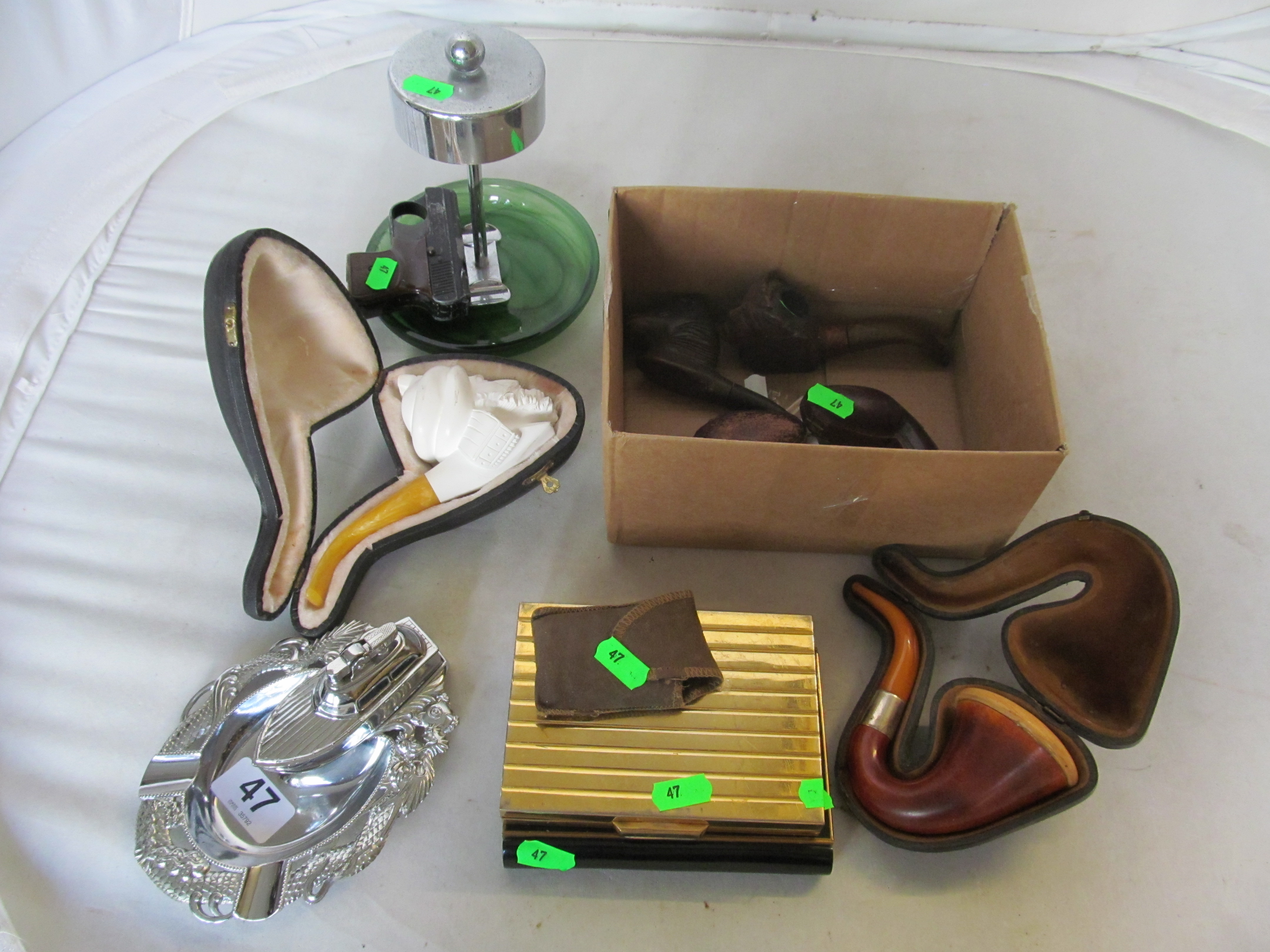 A Meechaum style pipe with claw (i.c), other pipes and smoking related items