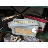 A suede covered Vintage Roberts radio and two others