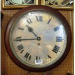 A Victorian station clock (the silver dial worn),no pendulum.