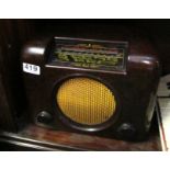A vintage Bakelite brown Bush radio