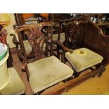 A set of six mahogany Chippendale style chairs.