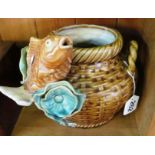 An oriental fish and basket vase