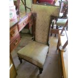 A Victorian prie dieu chair with oak frame