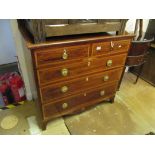 A 19th Century mahogany chest of two short and three long drawers with satinwood banding.