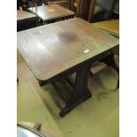 A 19th Century work table table on lyre end supports with drawer