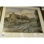 ALBEN ATKUNG - watercolour street scene, signed and dated 1966