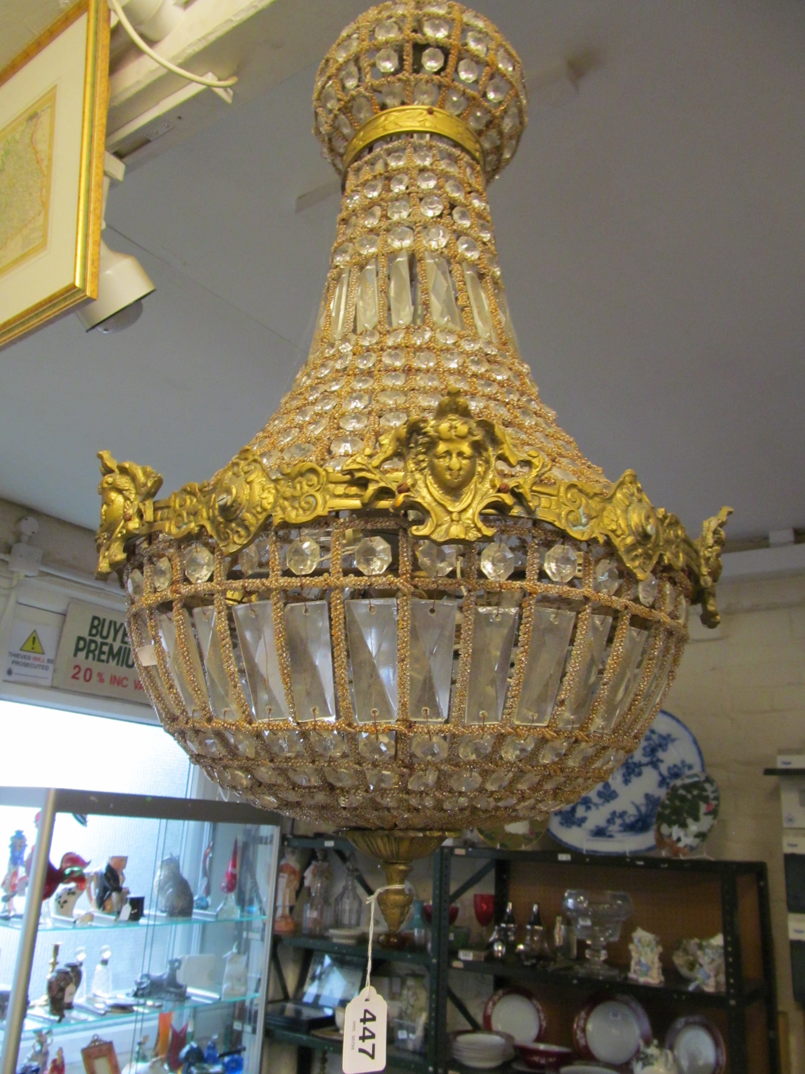 A chandelier with dome base.