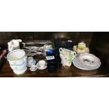 A quantity of miscellaneous items and plated cutlery.