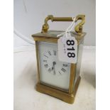 A 19th Century brass carriage clock with strike