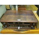 A Victorian sewing thread display unit marked M.E.Q.