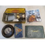 Various 19th Century bone paperknives, tins autograph book and other miscellaneous items