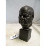 A bronze model of Winston Churchill