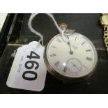 A silver pocket watch