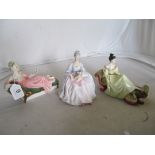 Three Royal Doulton figures Repose, At Ease and Charlotte