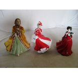 Three Royal Doulton figures Christmas Celebration, Winters Day and Rachael