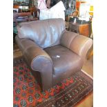 A brown leather chair
