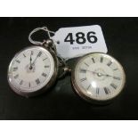 Two small Continental silver pocket watches