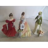 Three Royal Doulton figures Winsome, Sarah and Alexandra