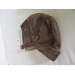 A vintage leather flying cap