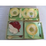 Three Carlton Ware preserve dish sets in original boxes