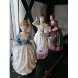 Three Royal Doulton figures; Alison, Limited Edition Florence Nightingale and Dairy Maid