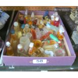 Various miniature bottles perfume