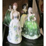 Four Coalport figures; Vanessa, Helen, The Hostess and Blanche (a/f)