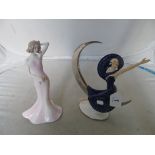 A Franklin Mint figure 'Moonlight in Platinum' and a Coalport figure 'Eleanor'.