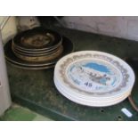 Six Chokin plates Oriental scenes and six Spode Christmas Past Times plates