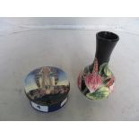 An Old Tupton Ware box and a Moorcroft style vase