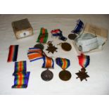 A collection of medals for a 35931 Sjt J.W. Cartwright R.A and two medals for a 5826 D.A.