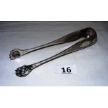 Philipe Berthier, 19th century, a fine pair of sterling silver sugar tongs,