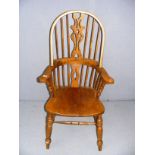 A high back Granddad chair measuring 25" wide. CONDITION REPORT: Good condition.