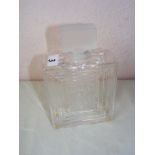 A Lalique Duncan #2 crystal perfume bottle, measuring 8" tall (with stopper). Signed to the base.