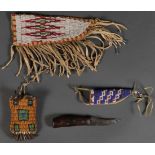 A GROUP OF SIOUX OR SIOUX STYLE BEADED ITEMS