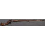 A FLINTLOCK PERSIAN STYLE CAMEL GUN MUSKET