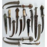 A GROUP OF NINE EDGED WEAPONS, 19TH CENTURY