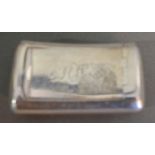 A George III Silver Snuff Box of Curved Form engraved with Initials London 1808,
