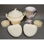 A Pair of Wedgwood Cream Ware Dishes, together with a similar pair of coasters,