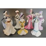 A Collection of Seven Coalport Porcelain Figures