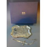 An 800 Mark Silver Letter Weighter with attached Opener within original box