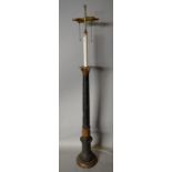 A Toleware Lamp Standard of Corinthian Form,