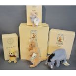 Steiff Winnie the Pooh with Original Box, together with another Piglet,