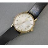 A Tissot Visodate Automatic Seastar 7 Gold Cased Gentlemen's Wrist Watch with leather strap