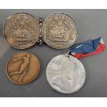 A Colony of Nepal Double Medal converted to a Brooch,