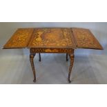 A 19th Century Dutch Marquetry Drop Flap Centre Table,