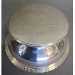 An Edwardian Silver Large Capstan Type Inkwell inscribed 'Presented to the Sergeants' Mess Third