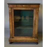 A Victorian Walnut Marquetry Inlaid and Gilt Metal Mounted Pier Cabinet,
