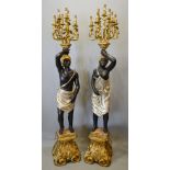 A Pair of Large Blackamoor Candelabrum,